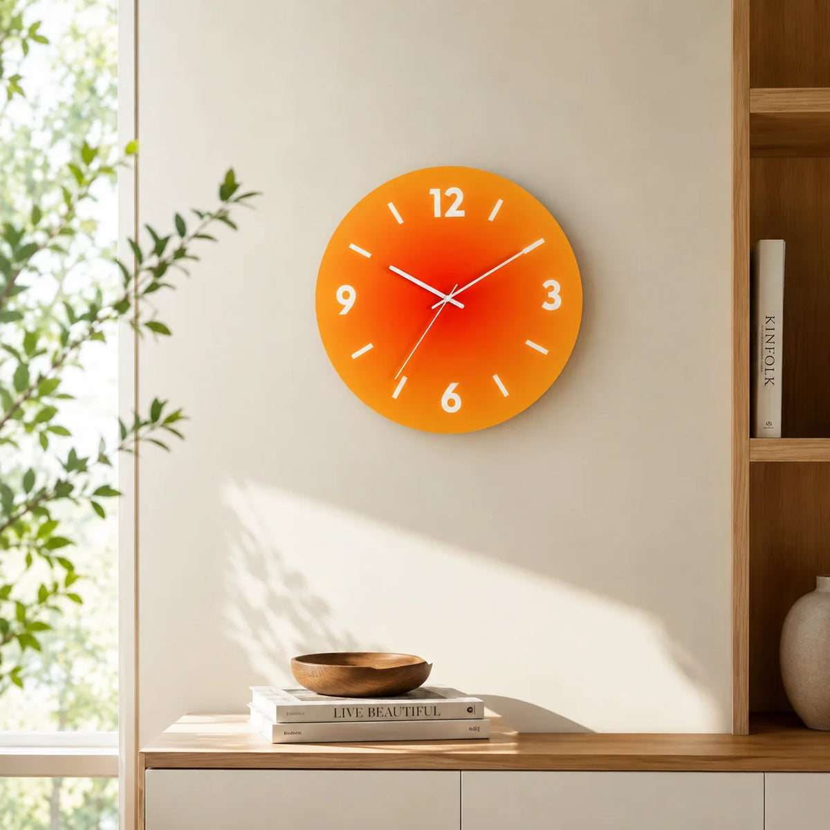 Wall Clock Silent Quartz Glass Face 30 cm