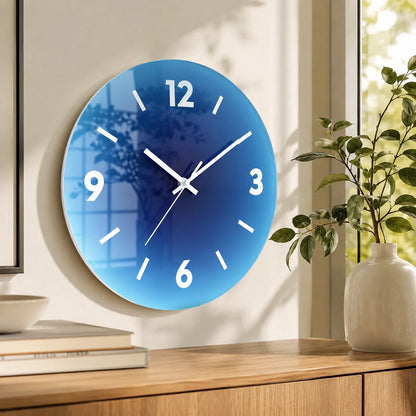 Wall Clock Silent Quartz Glass Face 30 cm