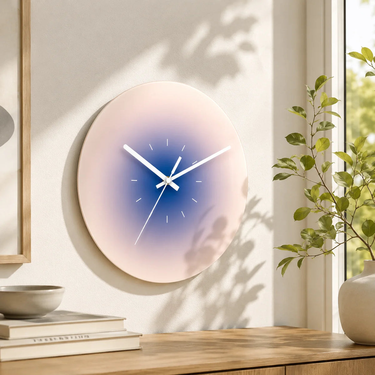 Wall Clock Silent Quartz Glass Face 30 cm