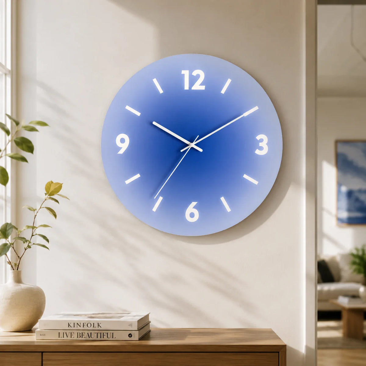 Wall Clock Silent Quartz Glass Face 30 cm