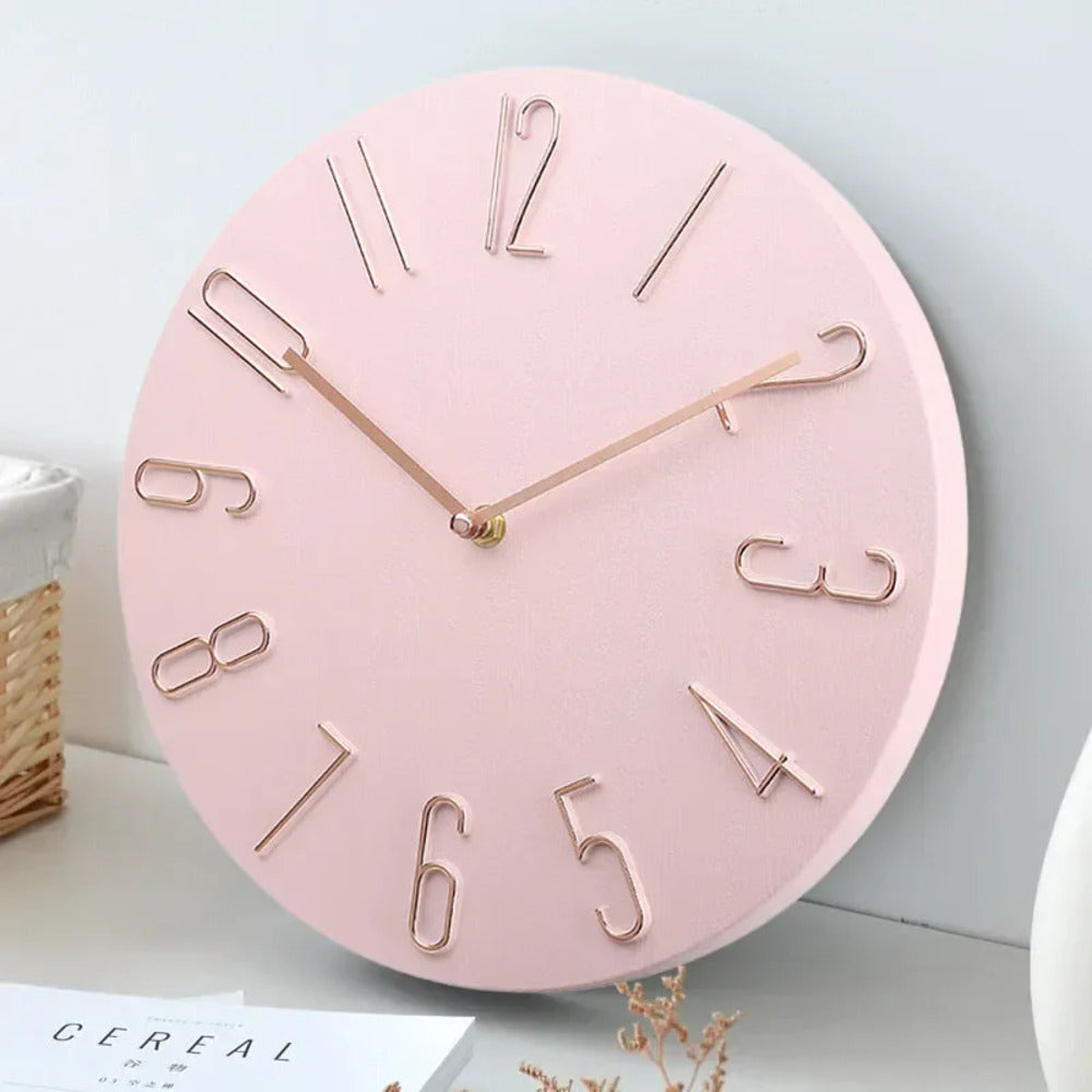 Wall Clock Silent Quartz Minimalist Design