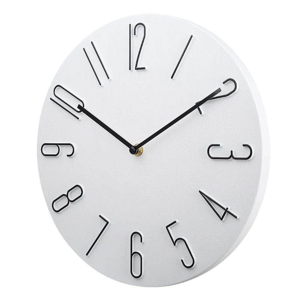 Wall Clock Silent Quartz Minimalist Design