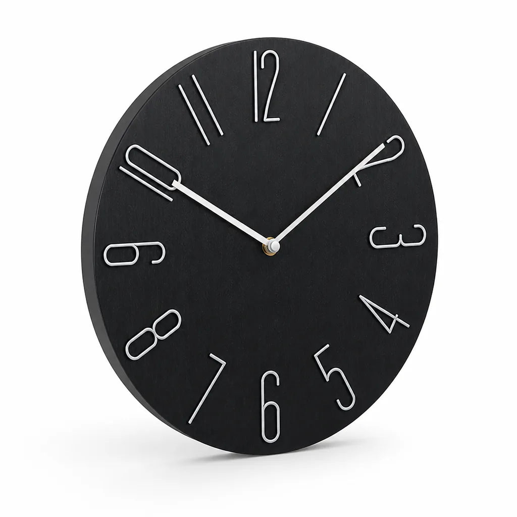 Wall Clock Silent Quartz Movement Minimalist Design