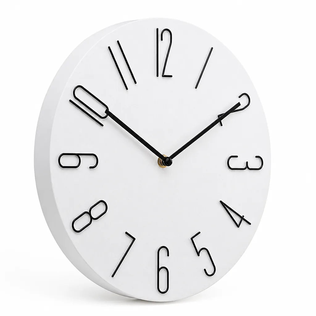 Wall Clock Silent Quartz Movement Minimalist Design