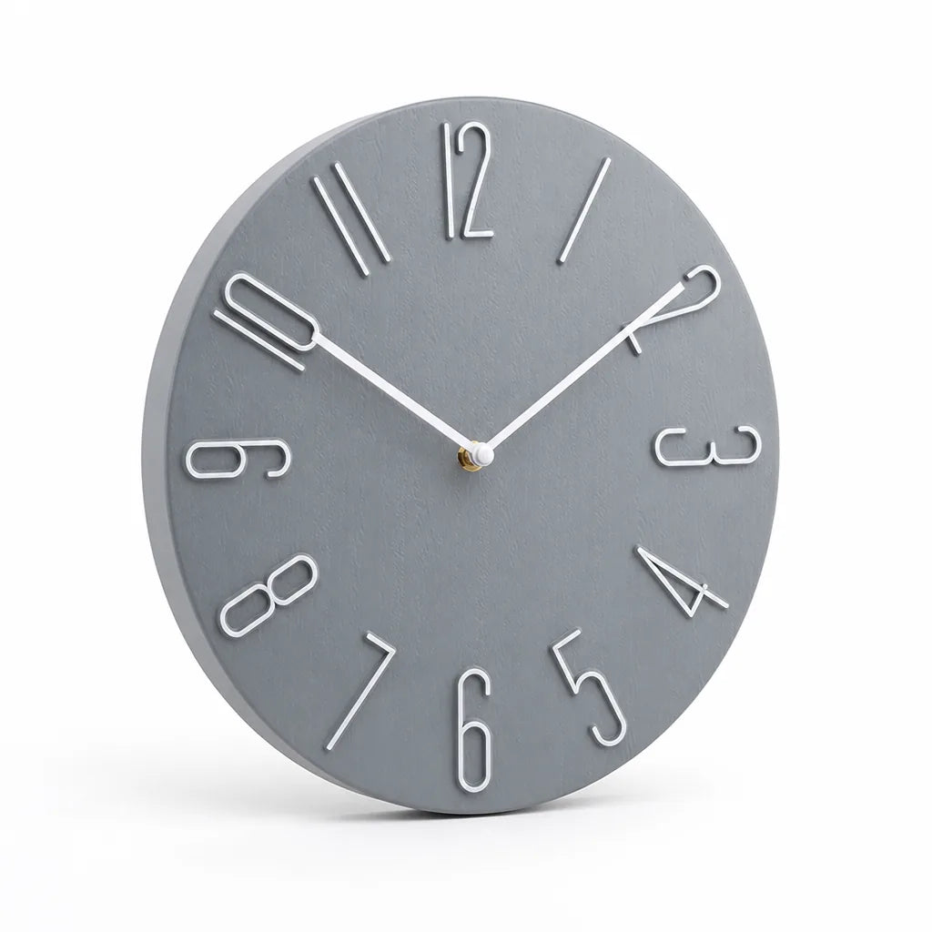 Wall Clock Silent Quartz Movement Minimalist Design