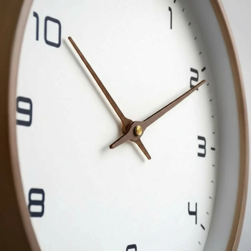 Wall Clock Solid Wood Silent Movement Minimalist Design