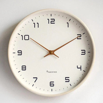 Wall Clock Solid Wood Silent Quartz Movement Clear Numerals