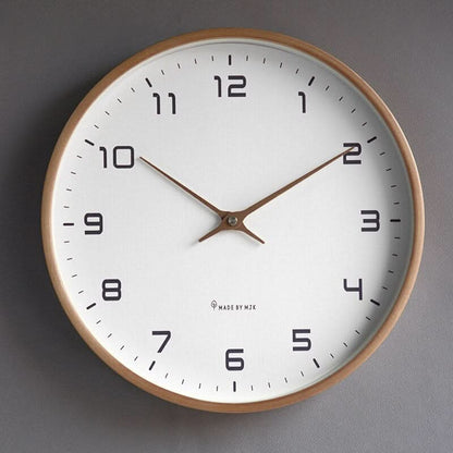 Wall Clock Solid Wood Silent Sweep Movement Scandinavian Design