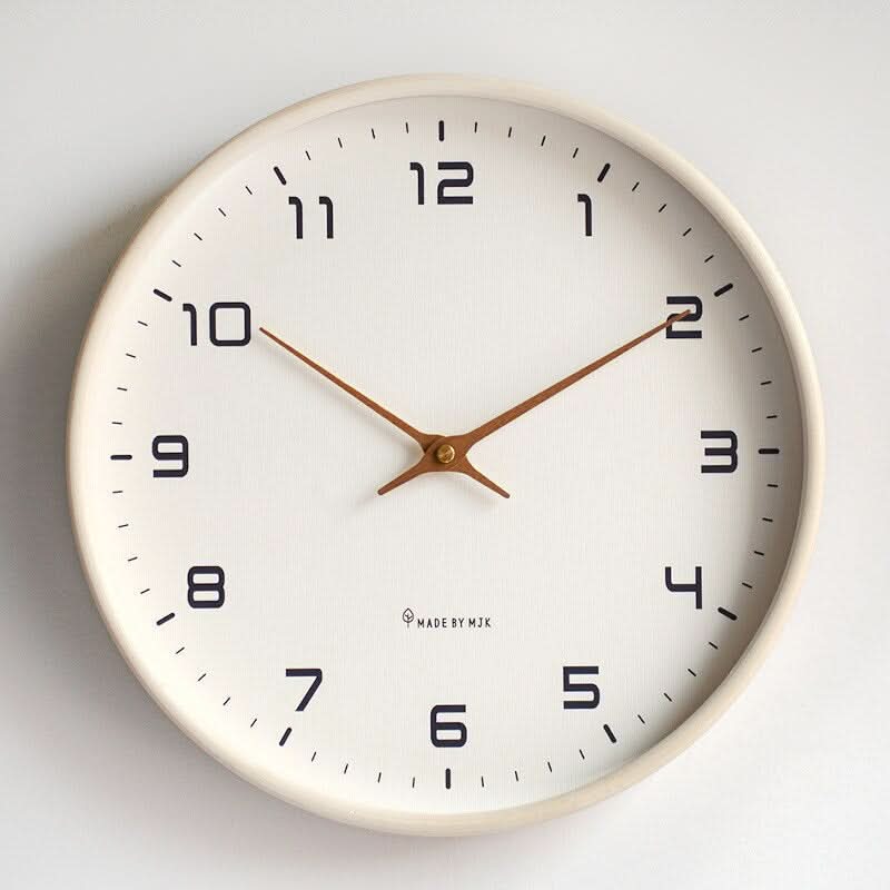 Wall Clock Solid Wood Silent Sweep Movement Scandinavian Design
