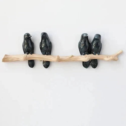 Wall Coat Rack Decorative Bird Solid Wood
