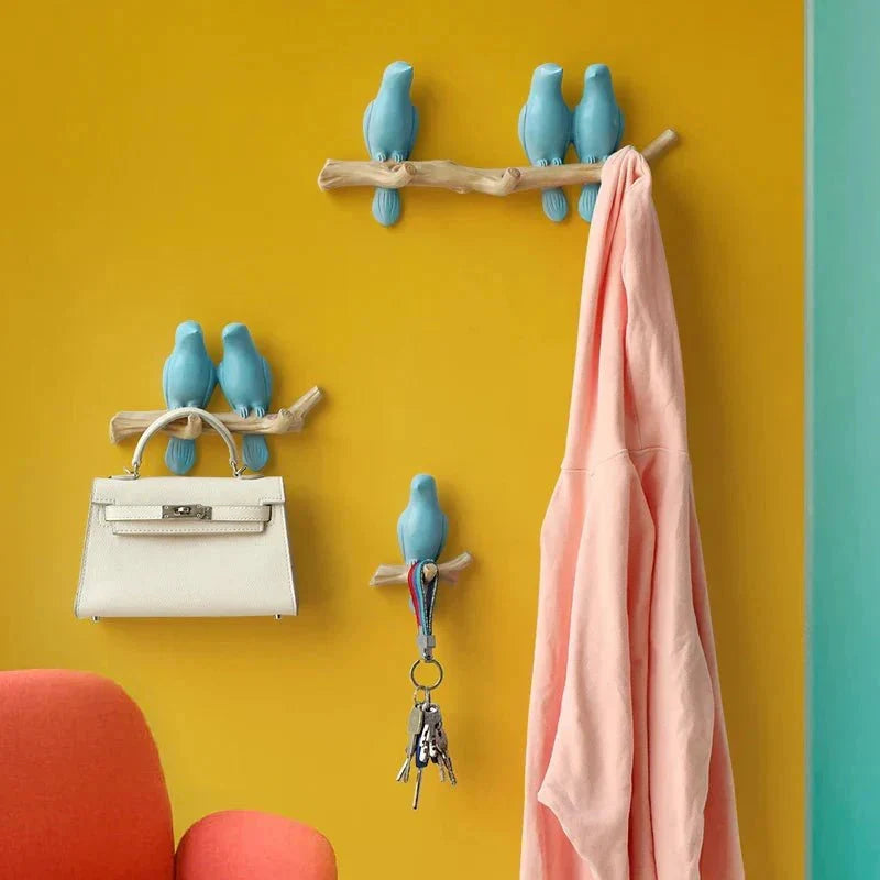 Wall Coat Rack Decorative Bird Solid Wood