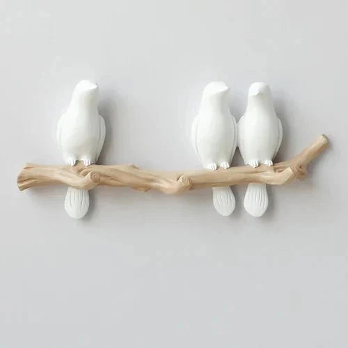 Wall Coat Rack Decorative Bird Solid Wood