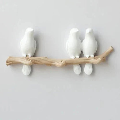 Wall Coat Rack Decorative Bird Solid Wood