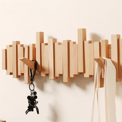 Wall Coat Rack Foldable Hooks & Hidden Mounting