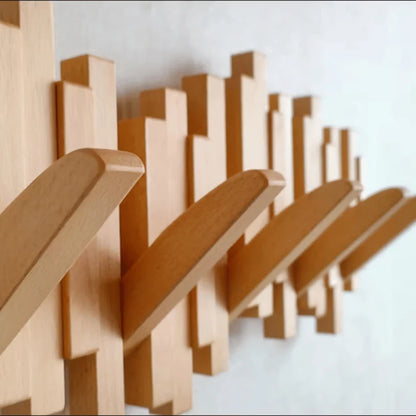 Wall Coat Rack Foldable Hooks & Hidden Mounting