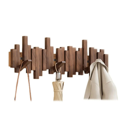 Wall Coat Rack Piano Key Foldable Hooks Solid Wood