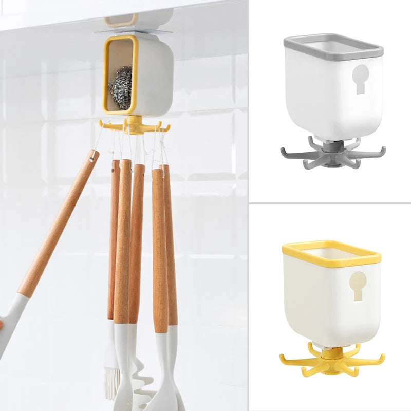 Wall Hook Organizer Self-Adhesive Swivel Hooks