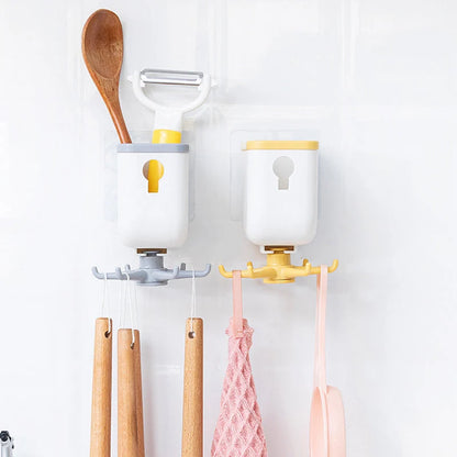 Wall Hook Organizer Self-Adhesive Swivel Hooks