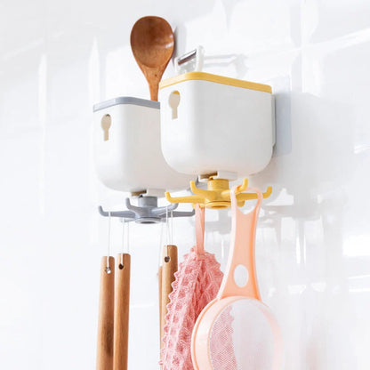 Wall Hook Organizer Self-Adhesive Swivel Hooks