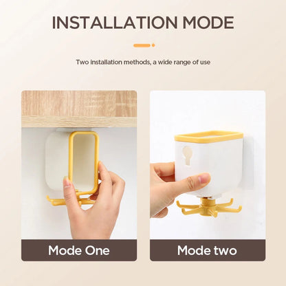 Wall Hook Organizer Self-Adhesive Swivel Hooks