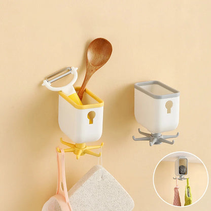 Wall Hook Organizer Self-Adhesive Swivel Hooks