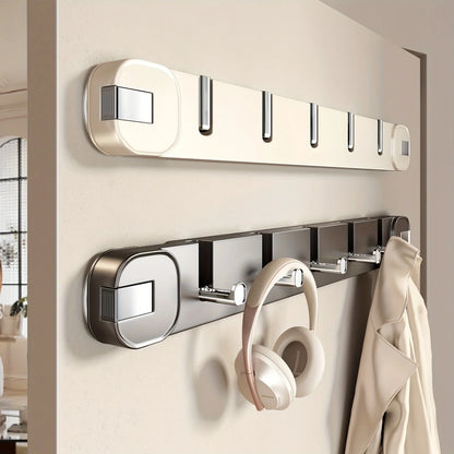 Wall Hook Rack Hidden 5 Hooks Drill-Free Suction Mount