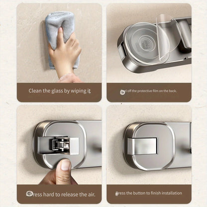 Wall Hook Rack Hidden 5 Hooks Drill-Free Suction Mount