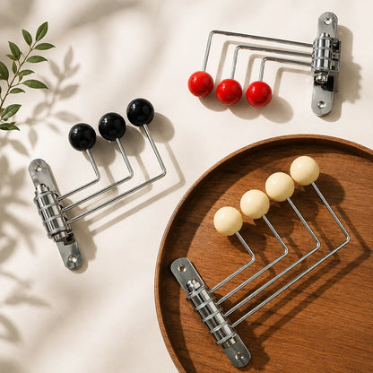 Wall Hook Rack Iron Polished Rounded Knobs