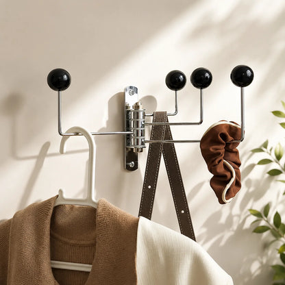 Wall Hook Rack Iron Polished Rounded Knobs
