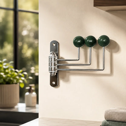 Wall Hook Rack Iron Polished Rounded Knobs
