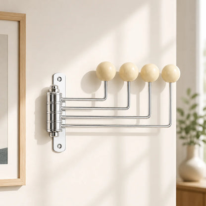 Wall Hook Rack Iron Polished Rounded Knobs