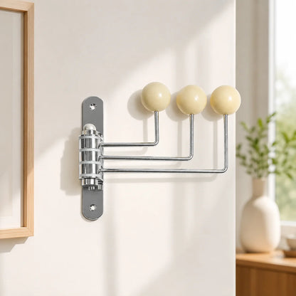 Wall Hook Rack Iron Polished Rounded Knobs