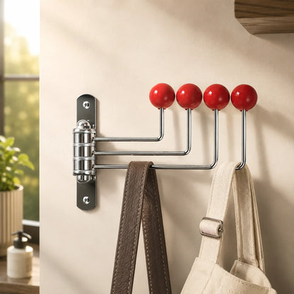 Wall Hook Rack Iron Polished Rounded Knobs