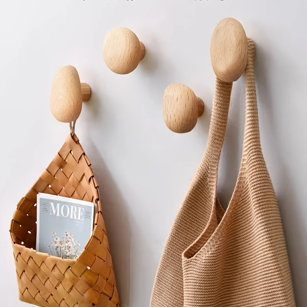 Wall Hook Set Walnut & Beech Set of 4