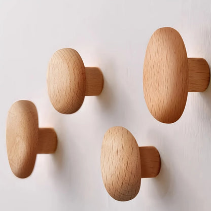 Wall Hook Set Walnut & Beech Set of 4