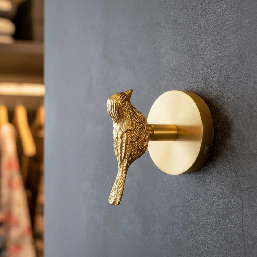 Wall Hook Solid Brass Polished Gold Animal Design