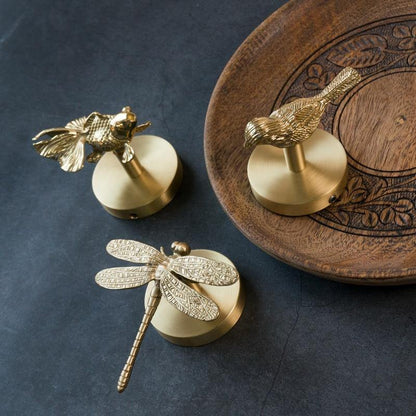 Wall Hook Solid Brass Polished Gold Animal Design