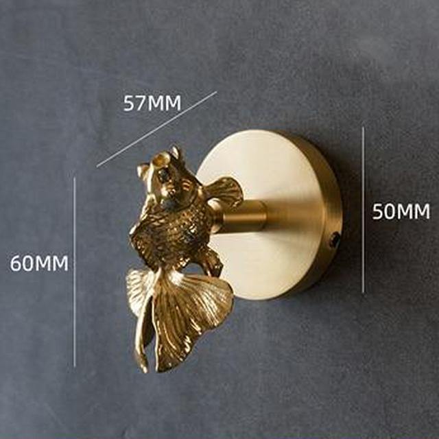 Wall Hook Solid Brass Polished Gold Animal Design