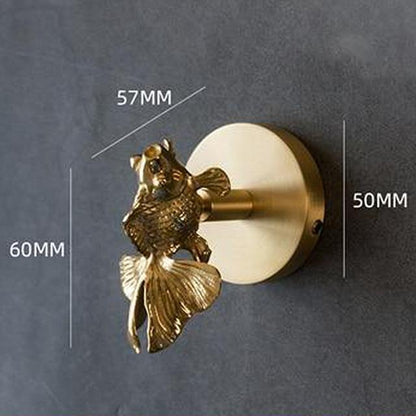 Wall Hook Solid Brass Polished Gold Animal Design