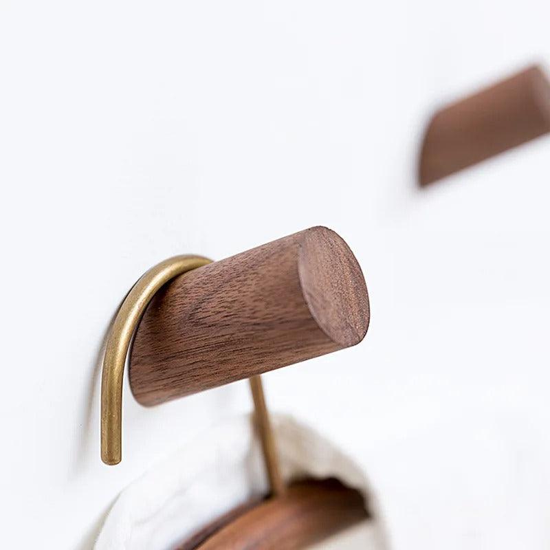 Wall Hooks Solid Wood Angled Set of 3