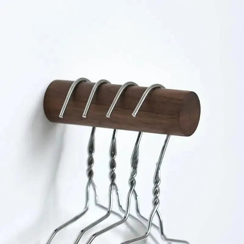 Wall Hooks Solid Wood Angled Set of 3