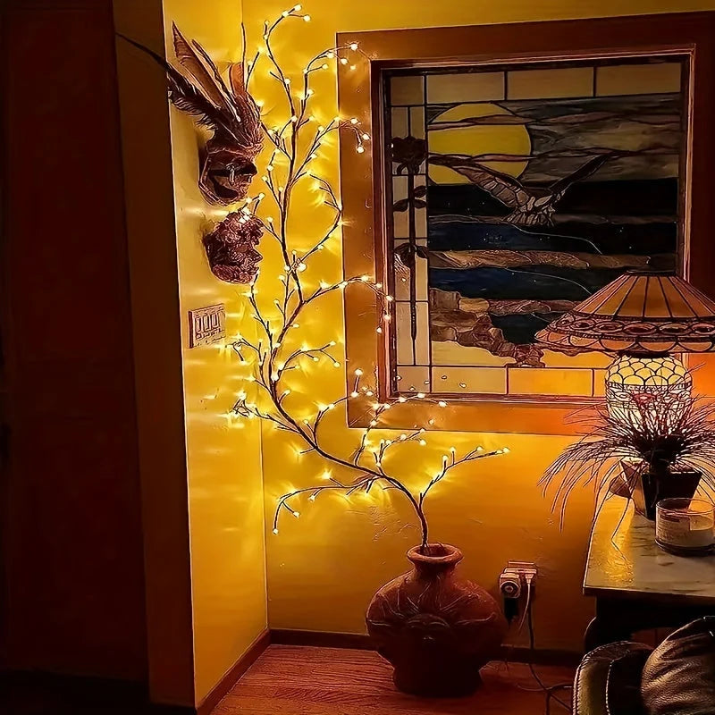 Wall Lamp Branch Design 96 Warm White LEDs USB-Powered
