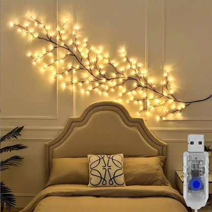 Wall Lamp Branch Design 96 Warm White LEDs USB-Powered