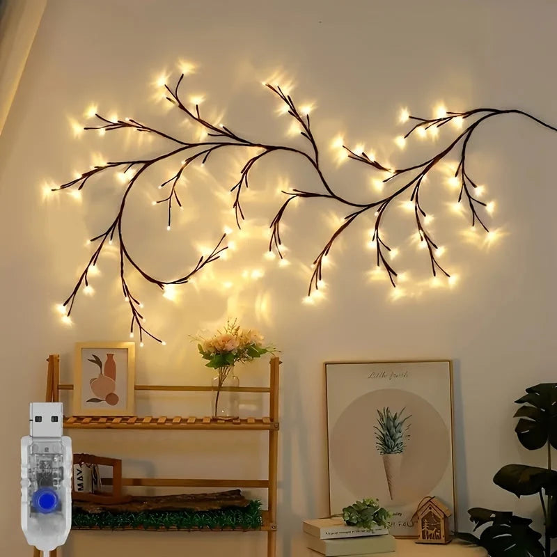 Wall Lamp Branch Design 96 Warm White LEDs USB-Powered