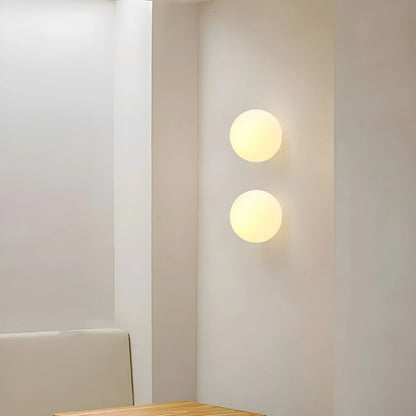 Wall Lamp Frosted Glass Globe Metal Base