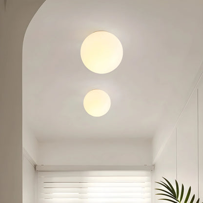 Wall Lamp Frosted Glass Globe Metal Base