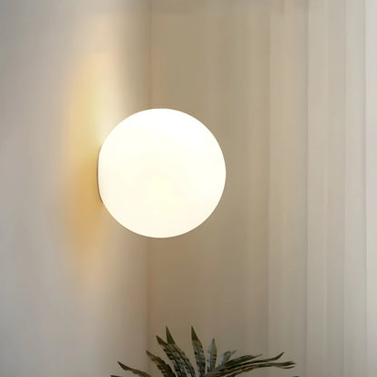 Wall Lamp Frosted Glass Globe Metal Base