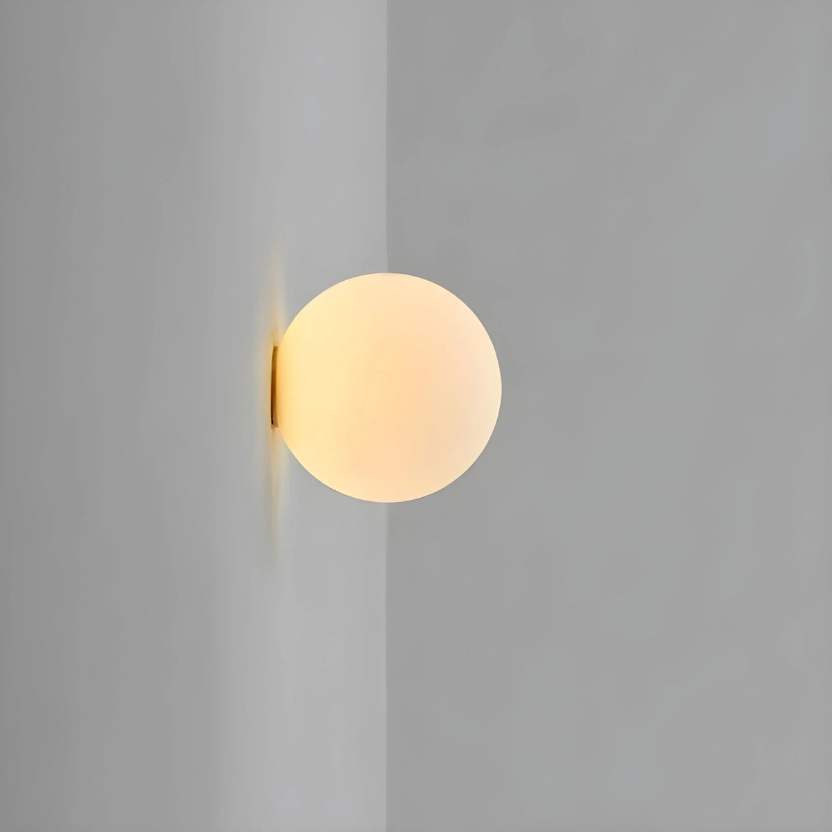 Wall Lamp Frosted Glass Globe Metal Base