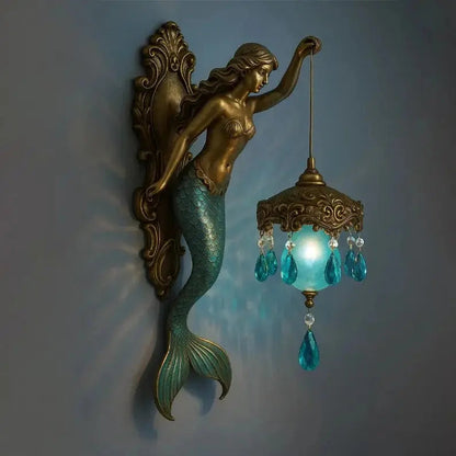 Wall Lamp Mermaid Baroque Resin & Glass
