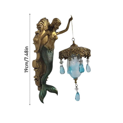 Wall Lamp Mermaid Baroque Resin & Glass